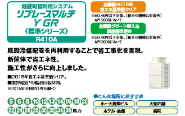 三菱電機 ビル用マルチエアコン 冷暖切替 リプレースマルチ Y GRシリーズ（標準タイプ）【PUHY-RP280DMG3】