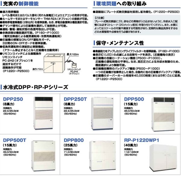 三菱重工 産業用・設備用・工場用エアコン 標準床置ダクト（冷房専用・水冷式） 【DPP160】